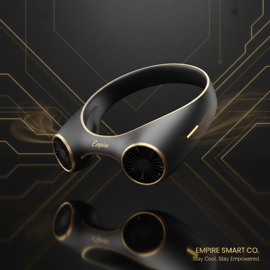 Wearable Neck Fan Hands-Free USB Rechargeable Empire Smart Co